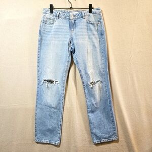 Garage Distressed Low Rise Straight Leg Jeans In Size 29